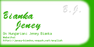 bianka jeney business card